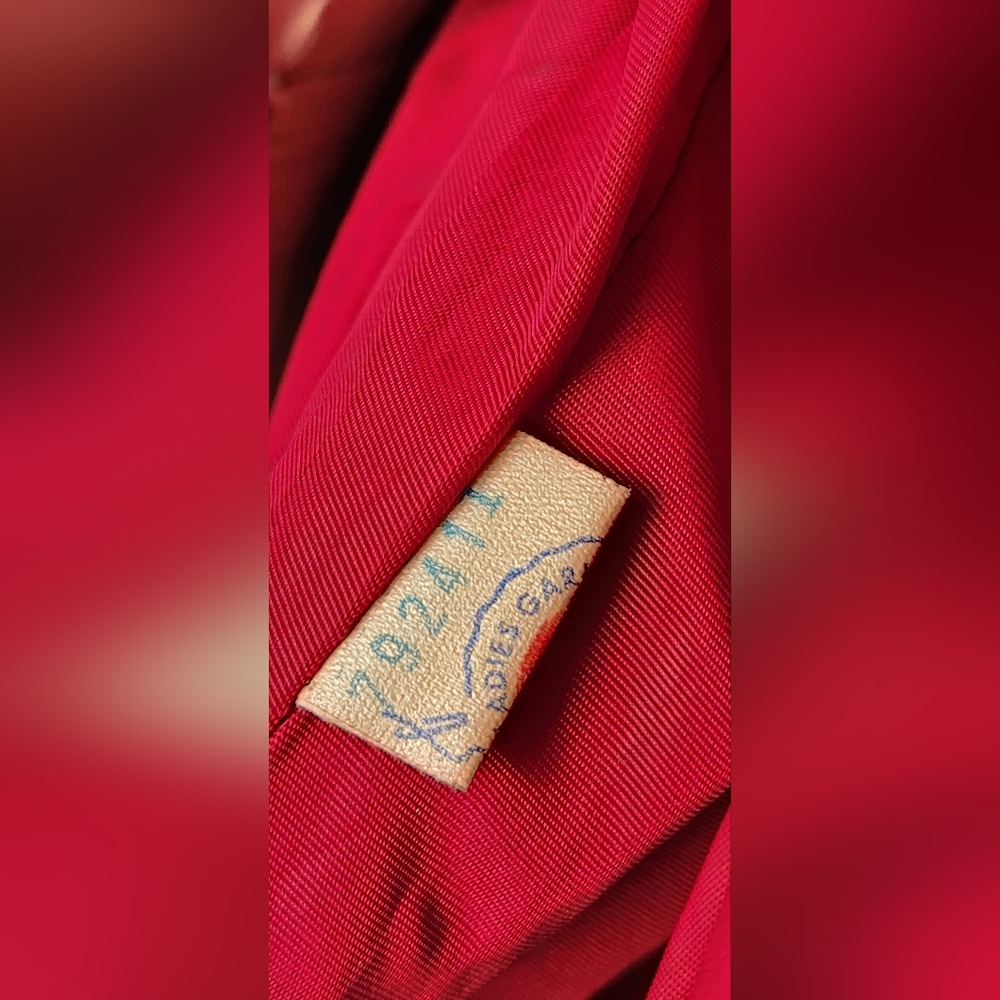 Vintage Hooded RED Corduroy Coat Floor Length Hooded Coat Red Riding Hood 70s - Picture 12 of 14